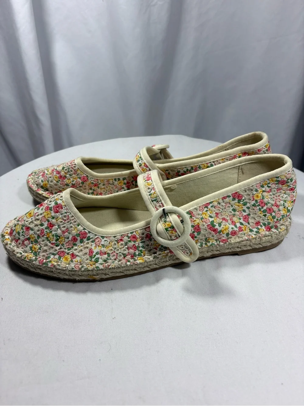 CL By Chinese Laundry Women's Floral Cottage Mary Jane Espadrille Flats Sz 11M